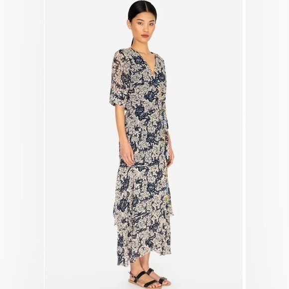 NEW Johnny Was Micha Mixed Floral Print Wrap Dress - Picture 3 of 5